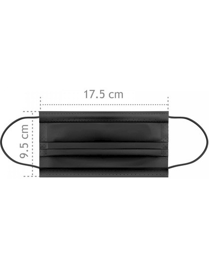Medizinische Gesichtsmaske Typ IIR (50er Pack) | schwarz